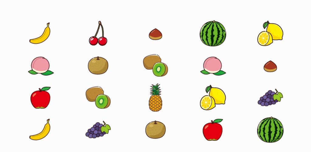 1つだけ探し 第4問 くだもの