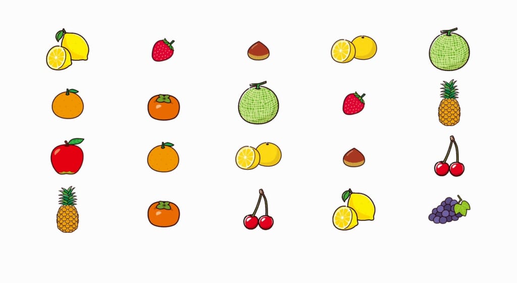1つだけ探し 第4問 くだもの