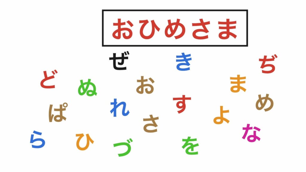 言葉探し 第1問 おひめさま