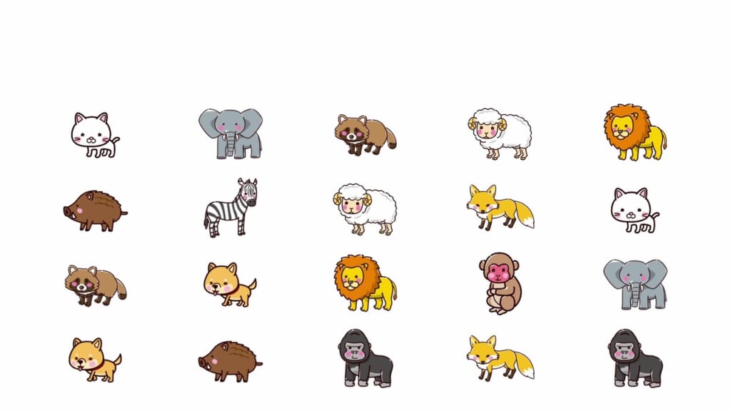 1つだけ探し 第1問 動物